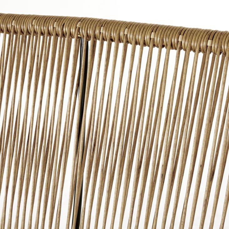 Maisons Du Monde Copacabana - Banco De Jardín De 2 Plazas De Resina Imitación A Mimbre Y Metal Negro