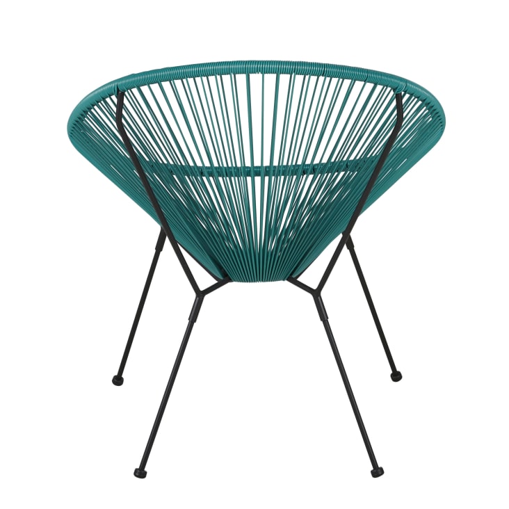 Maisons Du Monde Copacabana - Silla De Exterior Redonda De Acero Negro Y Resina Color Verde