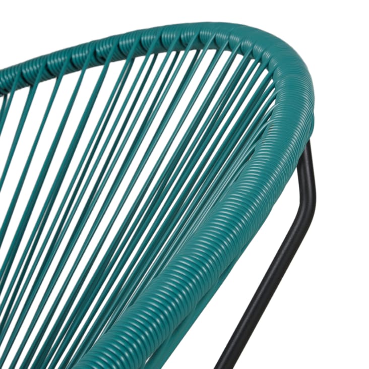 Maisons Du Monde Copacabana - Silla De Exterior Redonda De Acero Negro Y Resina Color Verde