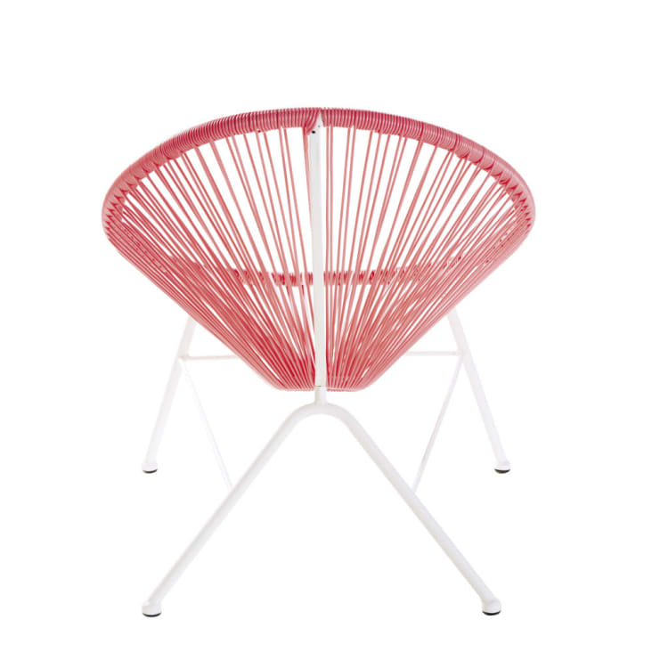 Maisons Du Monde Copacabana - Sillón Infantil De Jardín De Resina Rosa Y Metal Blanco