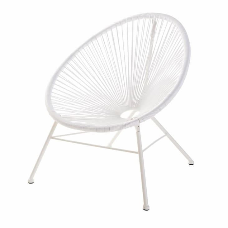 Maisons du Monde Copacabana - Sillón infantil de jardín de resina y metal blancos