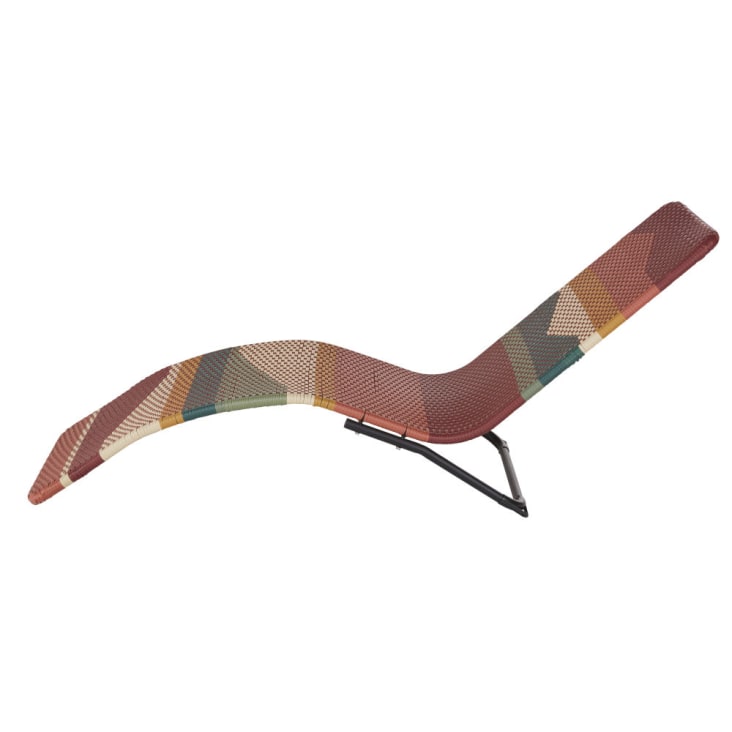 Maisons Du Monde Copacabana - Tumbona De Resina Trenzada Multicolor Y Acero En Negro