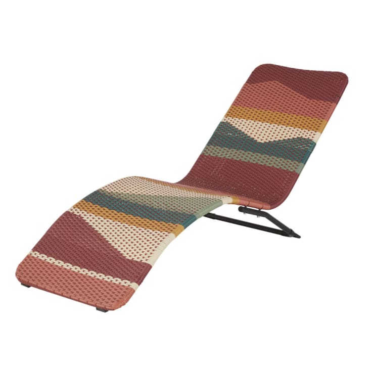 Maisons du Monde Copacabana - Tumbona de resina trenzada multicolor y acero en negro