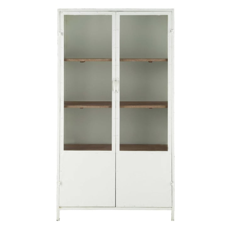 Maisons du Monde Copernic - Vitrina 2 puertas de metal blanca
