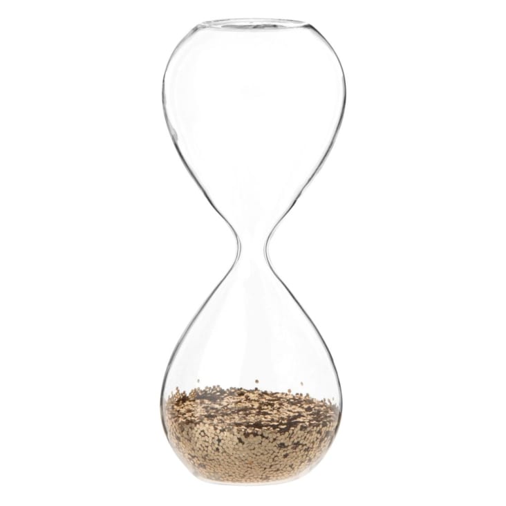 Maisons du Monde COPPER - Reloj de arena de cristal con purpurina