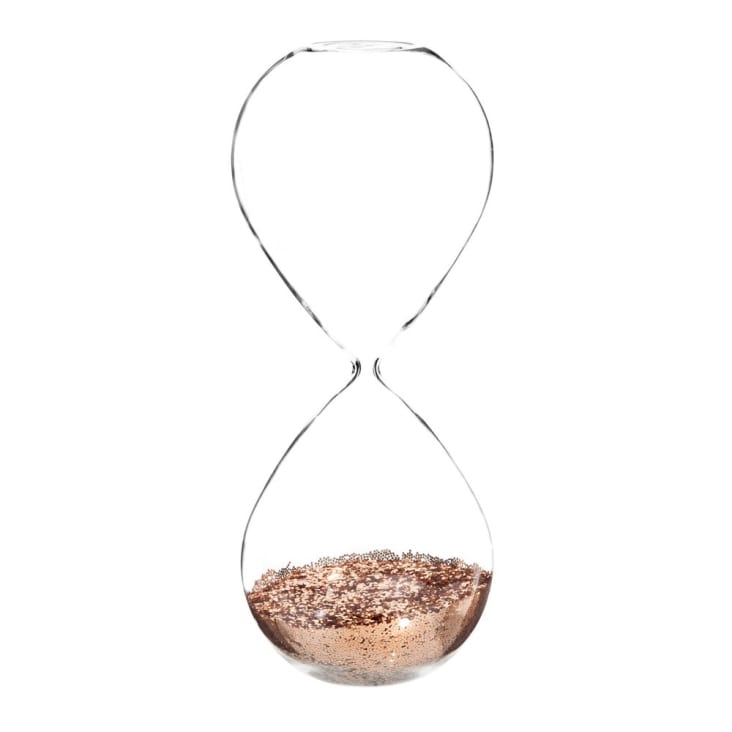 Maisons du Monde Copper - Reloj de arena de purpurina de cristal H 25 cm COPPER
