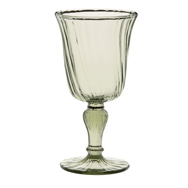 Maisons du Monde Corolle - Copa en vidrio transparente y verde