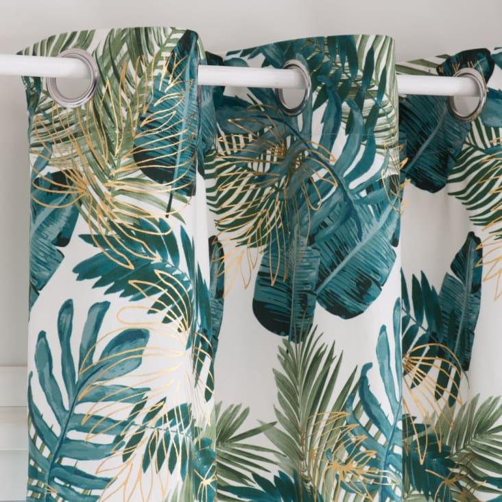 Maisons Du Monde Cortina Blanca Con Ojales Estampado Exótico Unidad 110x250