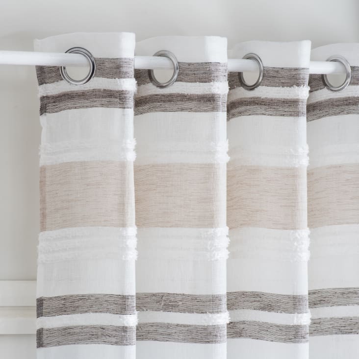 Maisons Du Monde Cortina De Ojales De Algodón A Rayas 140x250 - La Unidad