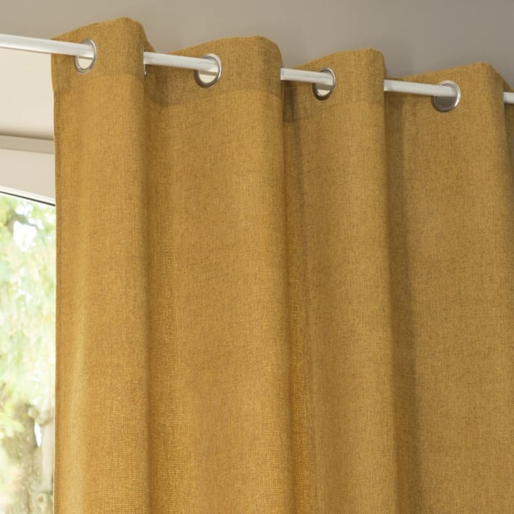 Maisons Du Monde Cortina De Ojales Ocre Amarillo 140x300 - La Unidad