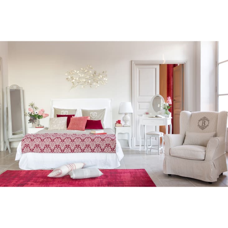 Maisons Du Monde Cottage - Sillón Enfundable De Tela Blanca
