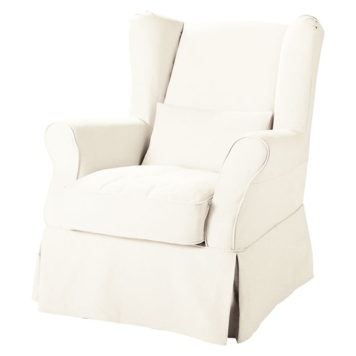 Maisons du Monde Cottage - Sillón enfundable de tela blanca