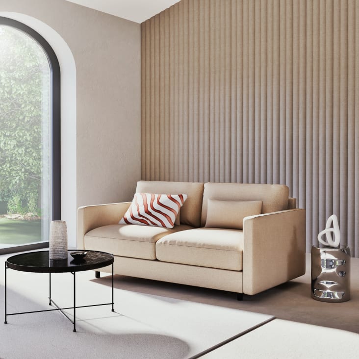 Maisons Du Monde Cruzzo - Mesa Baja Redonda Con Efecto Mármol Negro