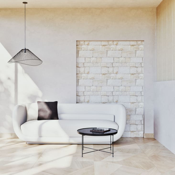 Maisons Du Monde Cruzzo - Mesa Baja Redonda Con Efecto Mármol Negro