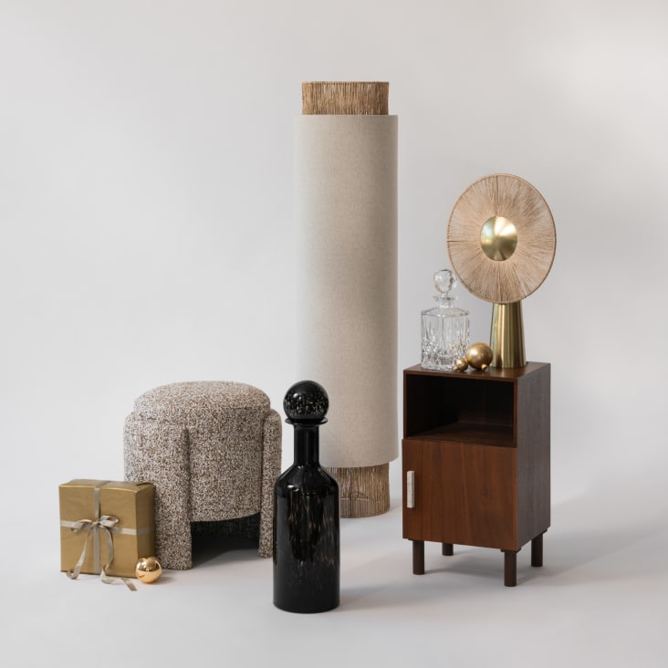 Maisons Du Monde CUBANO - Frasco De Cristal Negro Alt. 52