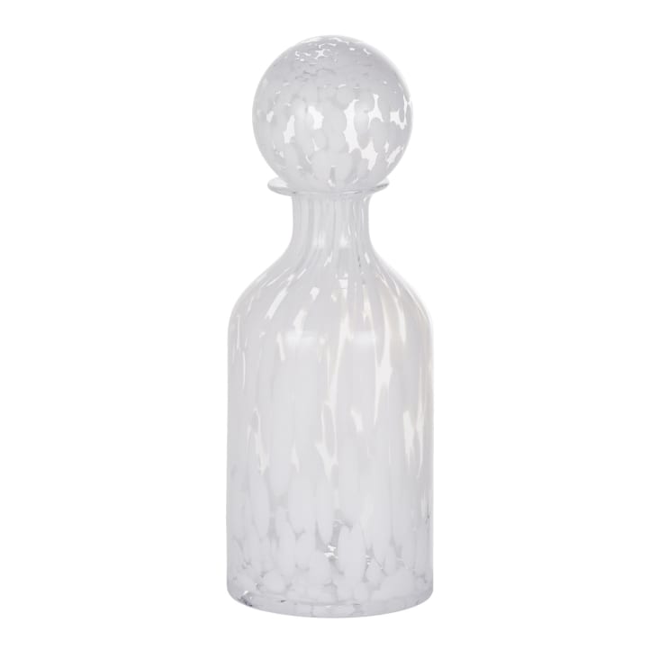 Maisons du Monde CUBANO - Frasco decorativo de cristal transparente y blanco Alt. 36