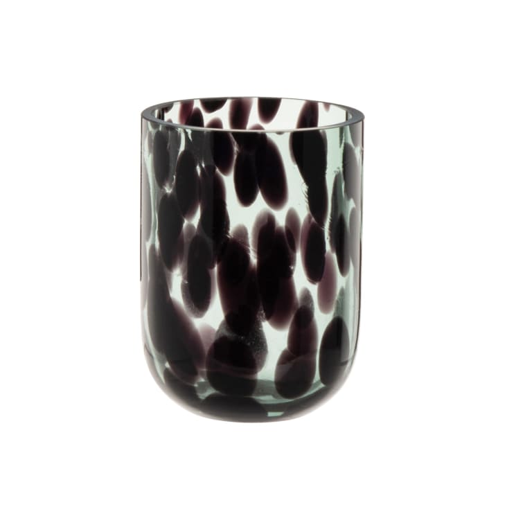 Maisons du Monde Cubano - Vaso en vidrio negro y transparente