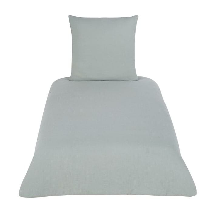 Maisons du Monde Cubrecama infantil de algodón orgánico verde agua 140 x 200 cm