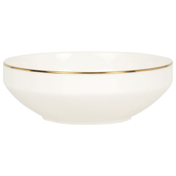 Maisons du Monde Cuenco de porcelana beige con motivo de palmera dorada y marrón