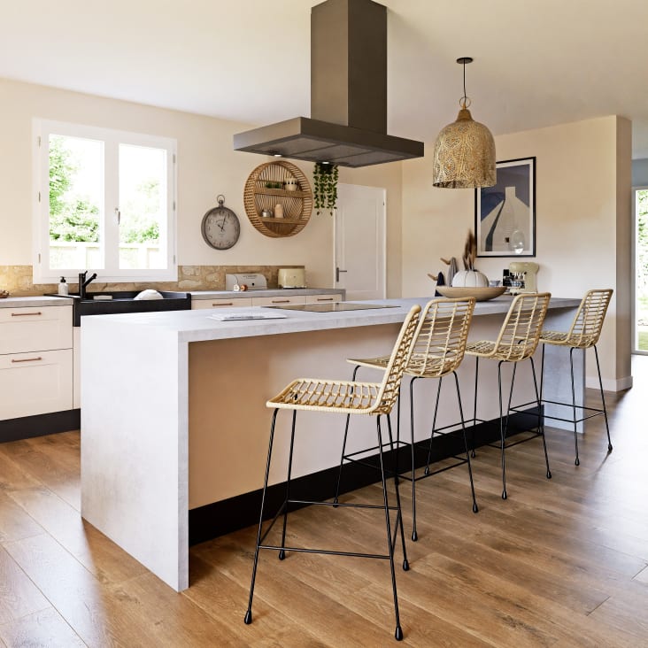 Maisons Du Monde Dabi - Lámpara De Techo De Metal Dorado Con Motivos Decorativos