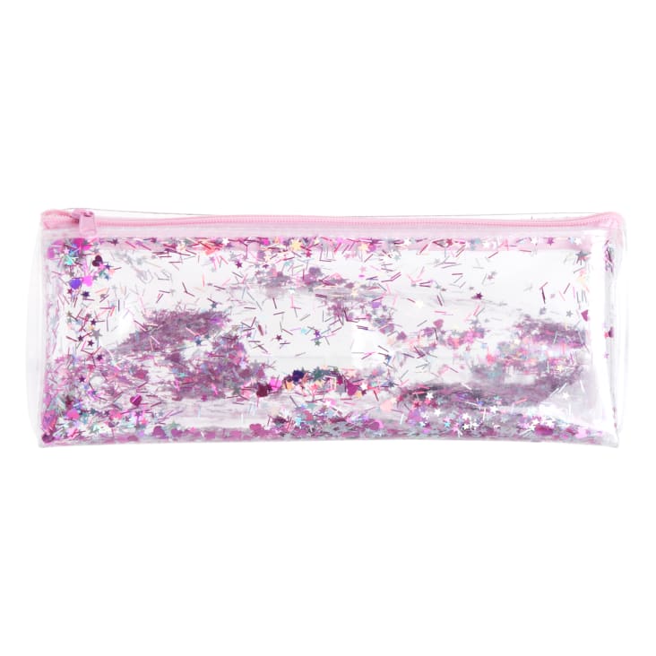 Maisons du Monde Daisy - Estuche rosa transparente con brillos