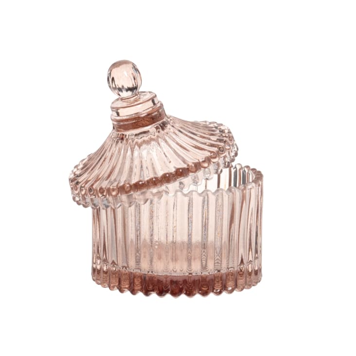 Maisons Du Monde DAISY - Lote De 2 - Bombonera Pequeña De Cristal Reciclado Rosa Envejecido