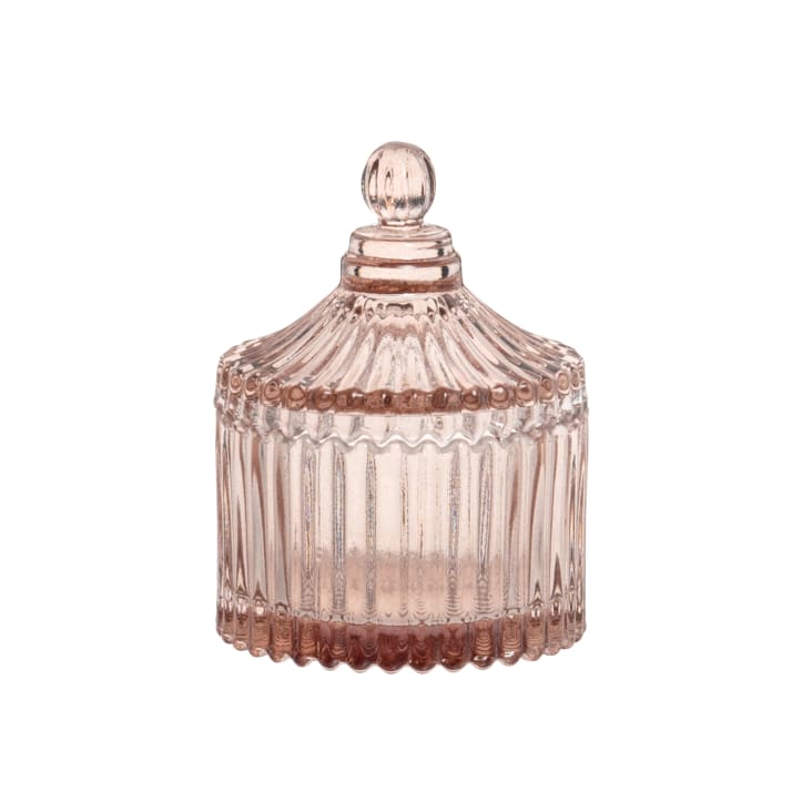 Maisons du Monde DAISY - Lote de 2 - Bombonera pequeña de cristal reciclado rosa envejecido