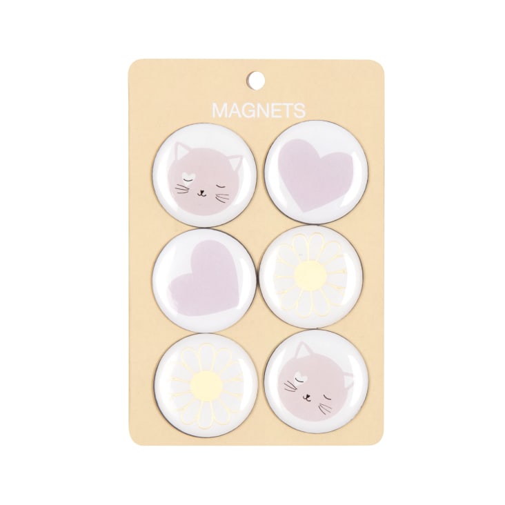 Maisons du Monde DAISY - Lote de 2 - Imanes de gato flor y corazón (x6)