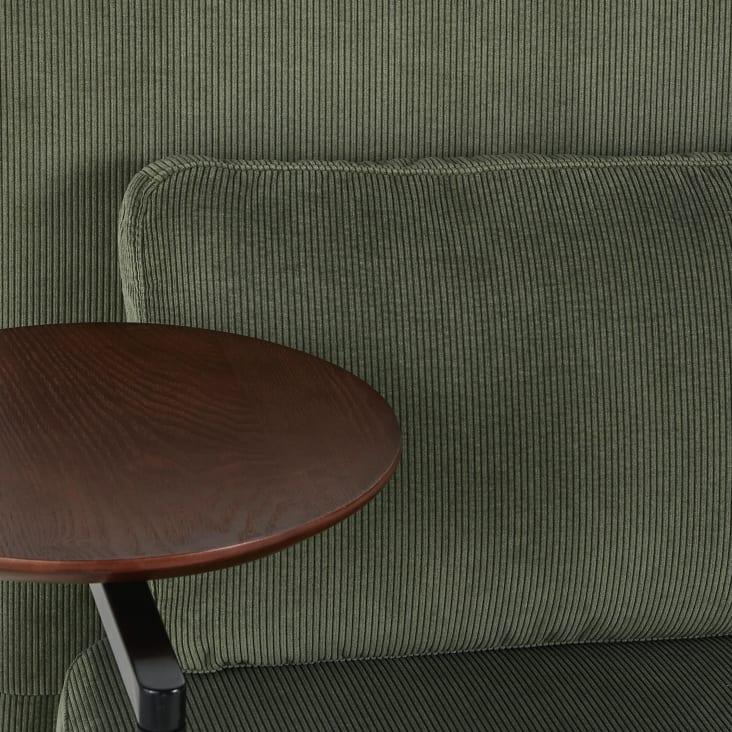 Maisons Du Monde Daker Business - Sillón Profesional De Terciopelo Acanalado Verde Con Bandeja Extraíble