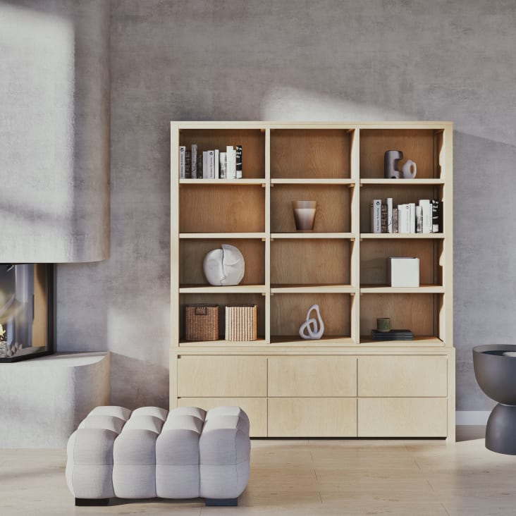 Maisons Du Monde Damon - Macetero De Dolomita Blanca Alt. 20 Cm