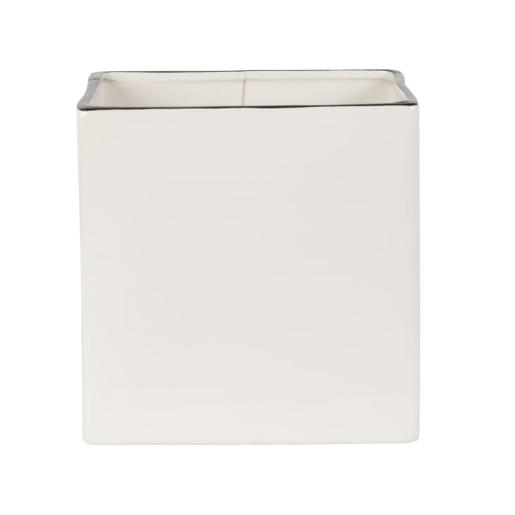 Maisons du Monde Damon - Macetero de dolomita blanca Alt. 20 cm