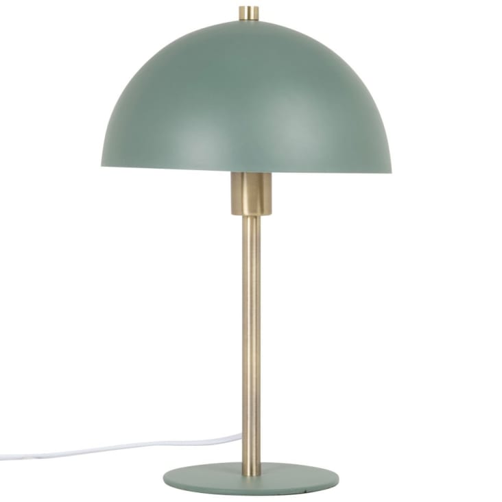 Maisons du Monde Davy - Lámpara con forma de seta de metal dorado y verde