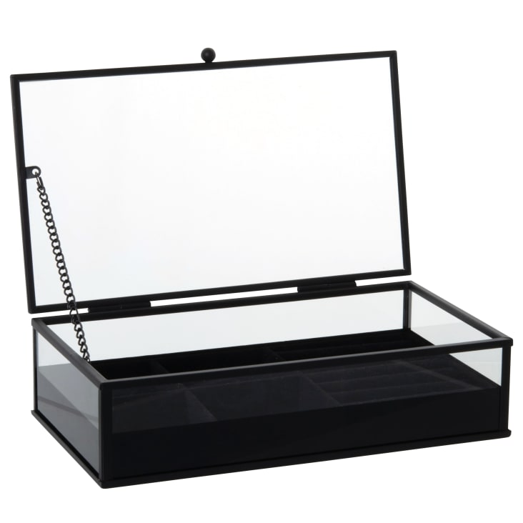 Maisons Du Monde Dea - Joyero De Cristal Y Metal Negro