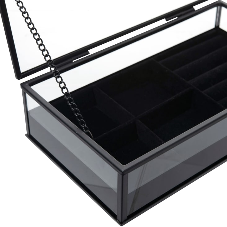 Maisons Du Monde Dea - Joyero De Cristal Y Metal Negro