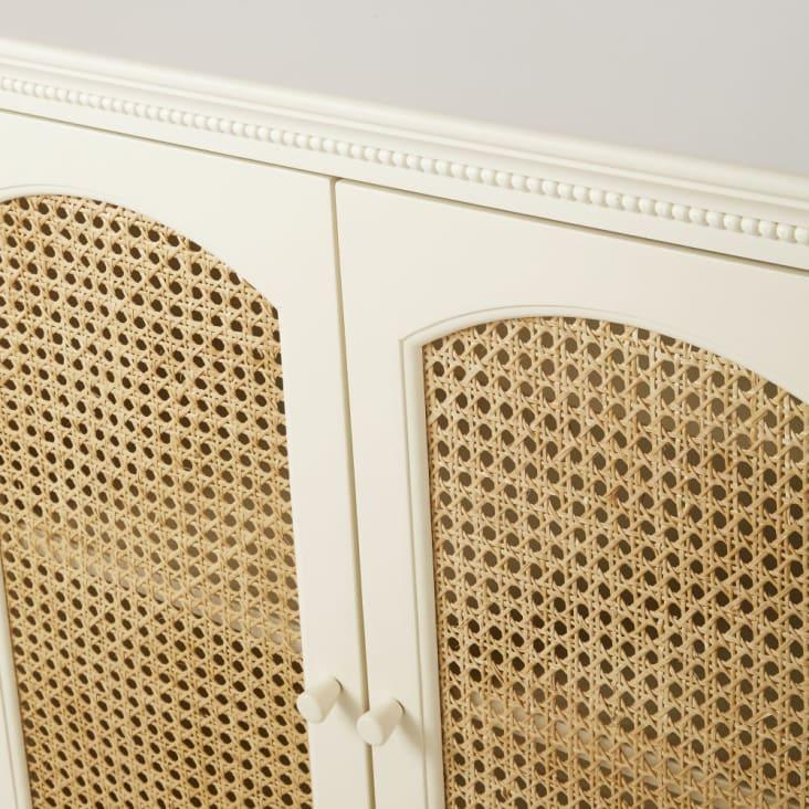 Maisons Du Monde Debbie - Aparador Bajo De 2 Puertas En Caña De Color Blanco Roto