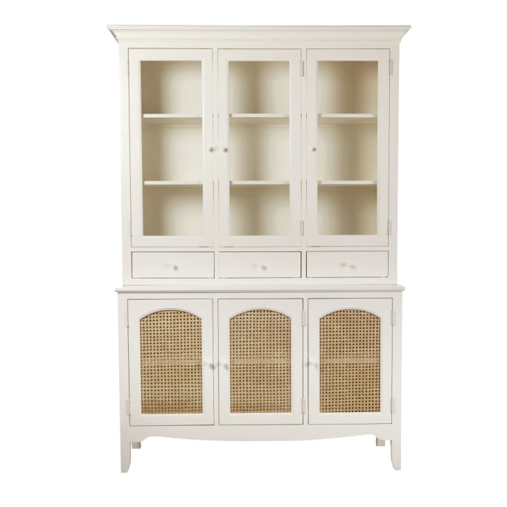 Maisons du Monde Debbie - Vajillero de caña de 6 puertas color blanco roto