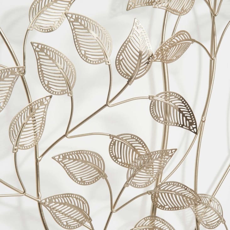 Maisons Du Monde Decoración De Pared Con Ramaje De Metal Dorado 110x65