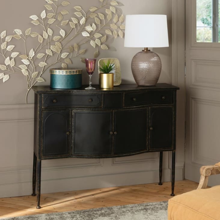 Maisons Du Monde Decoración De Pared Con Ramaje De Metal Dorado 110x65