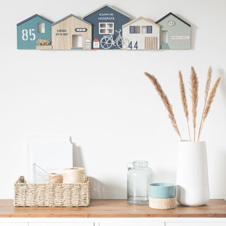 Maisons Du Monde Decoración De Pared De Cabañas De Pescador Multicolores 83x22