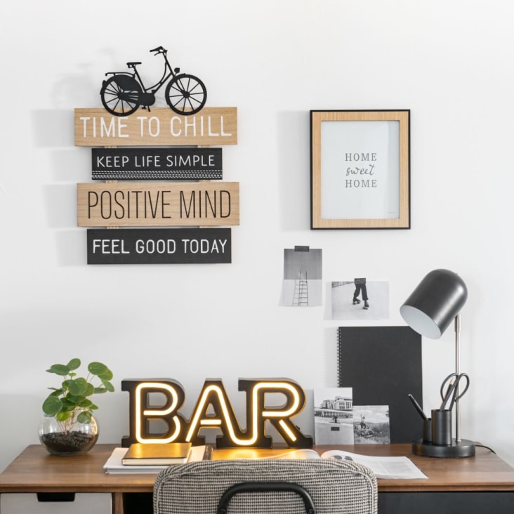 Maisons Du Monde Decoración Luminosa De Neón Con Diseño De Palabra Metal Negro