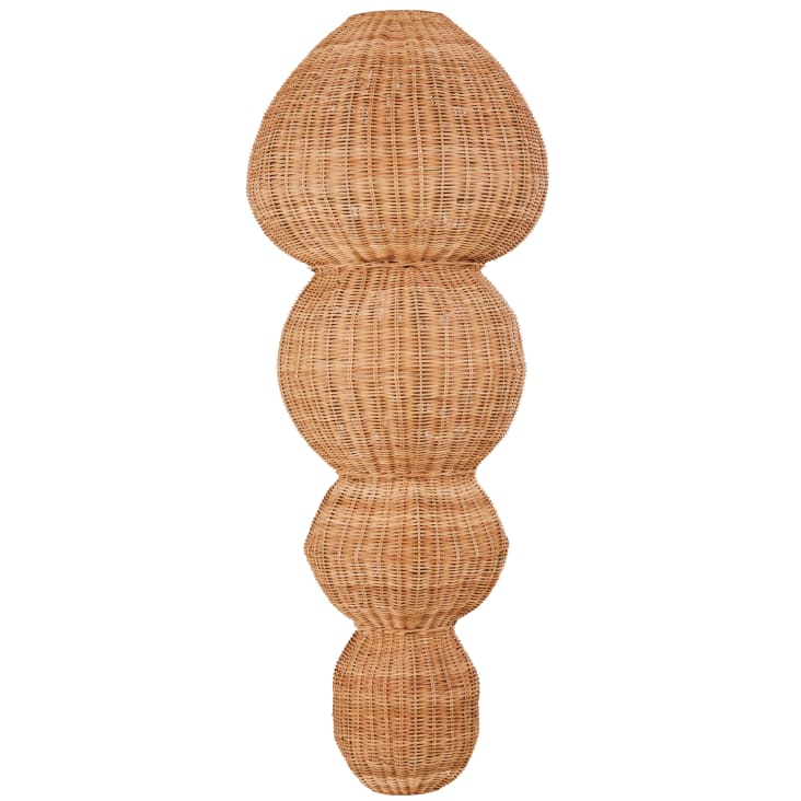 Maisons du Monde Delgada - Pantalla para lámpara de techo de ratán trenzado