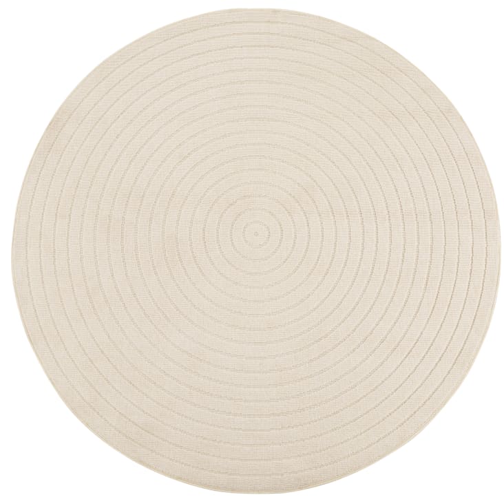 Maisons du Monde DEMETER - Alfombra de exterior redonda tejida color crudo D. 180
