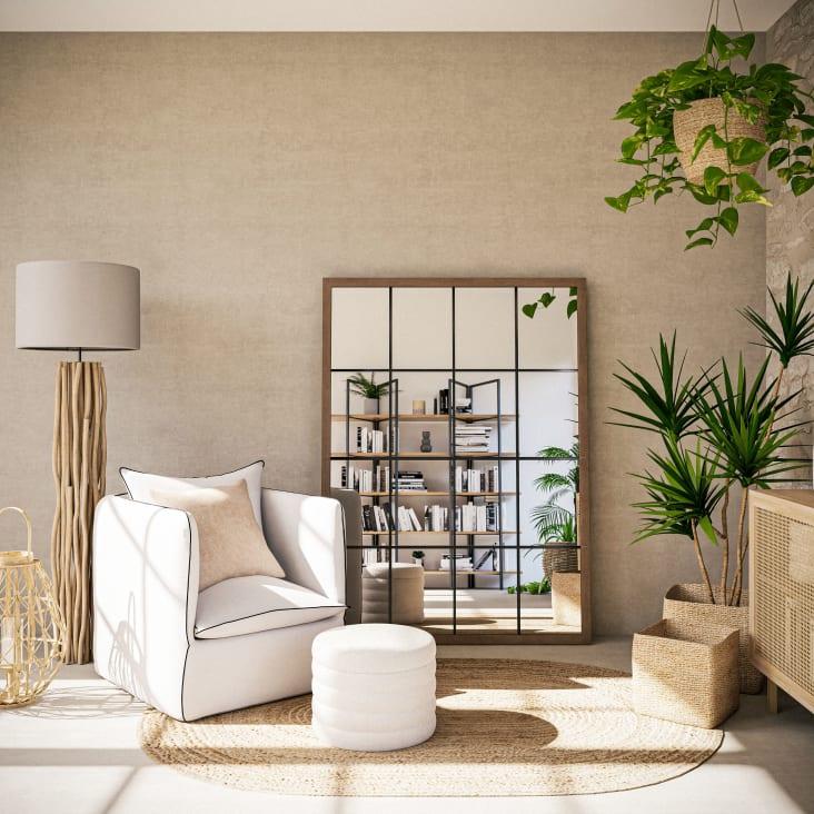 Maisons Du Monde DENYS - Espejo Ventana De Pino Y Metal Con Efecto Envejecido 121x165