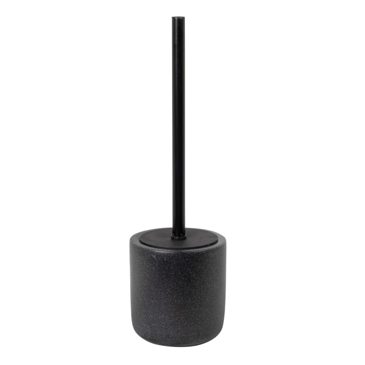 Maisons du Monde Detroit - Escobilla de baño con escobillero de resina negra