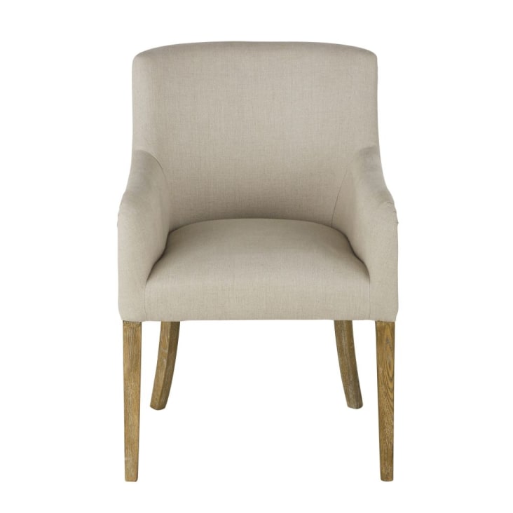Maisons Du Monde Diane - Sillón De Comedor De Lino Beige Cordel