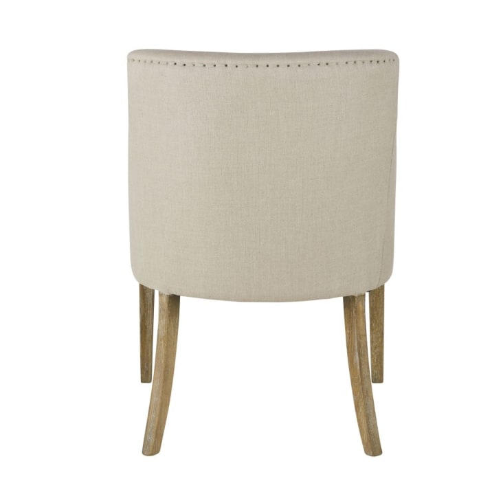 Maisons Du Monde Diane - Sillón De Comedor De Lino Beige Cordel