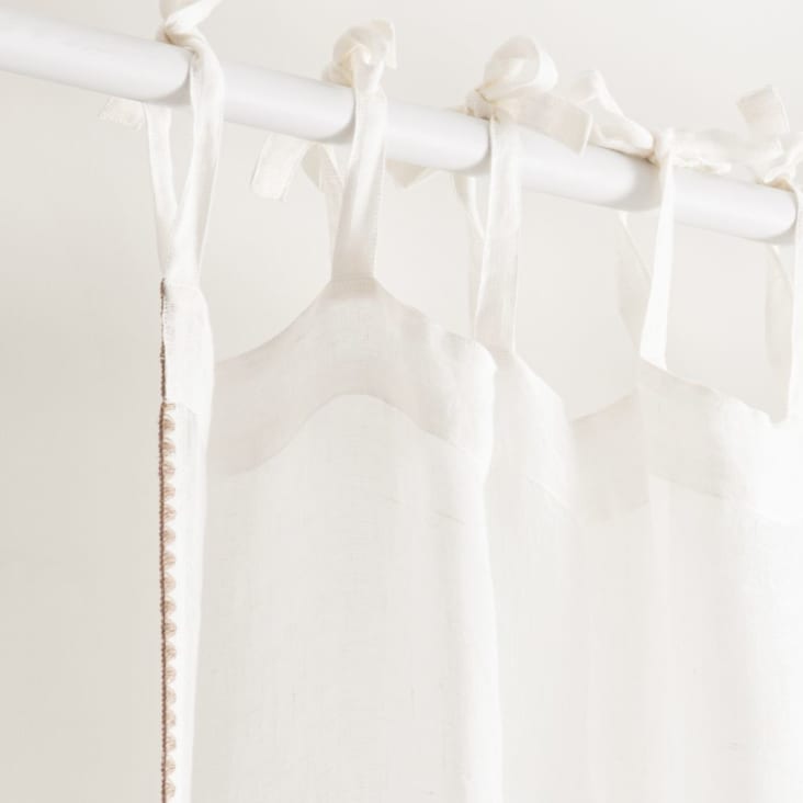 Maisons Du Monde DIKIRN - Cortina Con Lazos De Lino Color Crudo 140 X 250 La Unidad