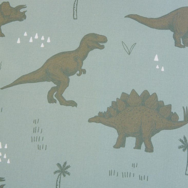 Maisons Du Monde DINO - Juego De Cama Infantil De Algodón Verde Caqui Con Estampado 140x200