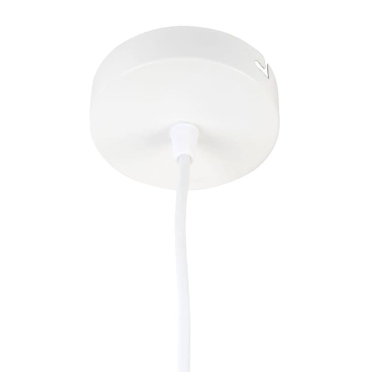 Maisons Du Monde Doblia - Lámpara De Techo Tambor De Bambú Y Tela Blanca