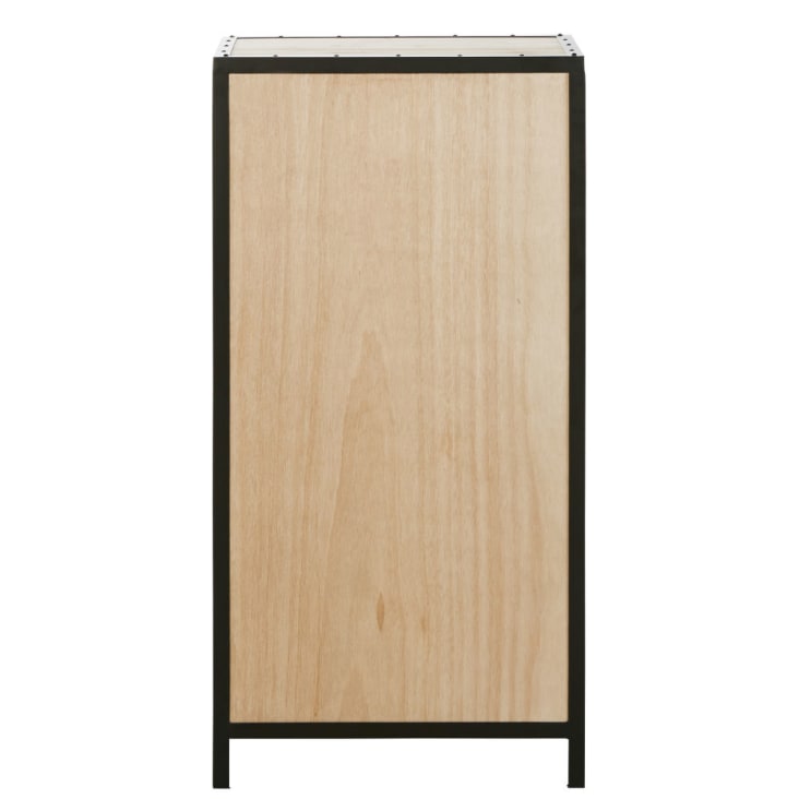 Maisons Du Monde Docks - Cajonera Industrial Con 6 Cajones De Metal Negra Y Abeto